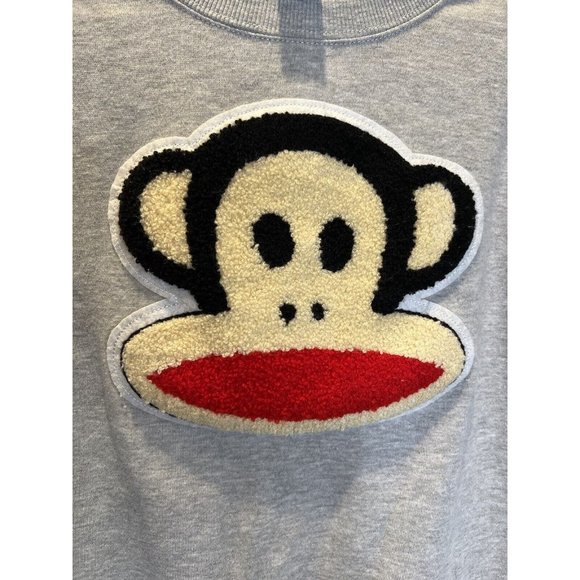 Juniors Size Medium Paul Frank Sock Monkey Gray Sweatshirt Round Neck - Picture 2 of 8